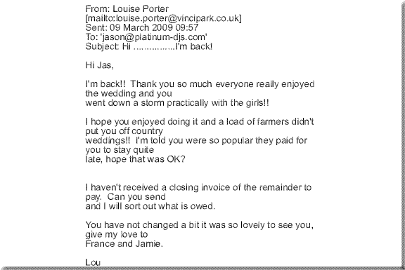 DJ Jason Dupuy for Louise  Porter's Wedding