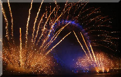 DJ Jason Dupuy performs to the public at London's New Years Eve Firework Show by The London Eye 