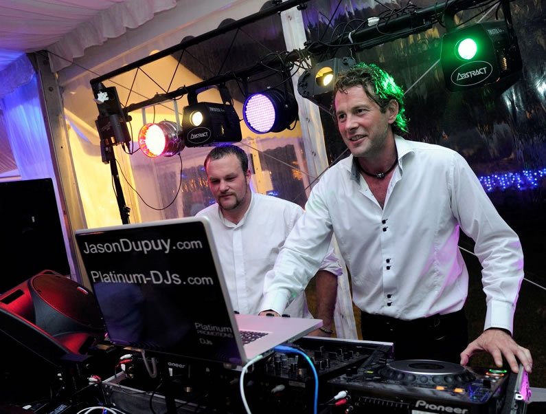 London DJ Jason Dupuy plays at a Wedding Disco near Nantes, France