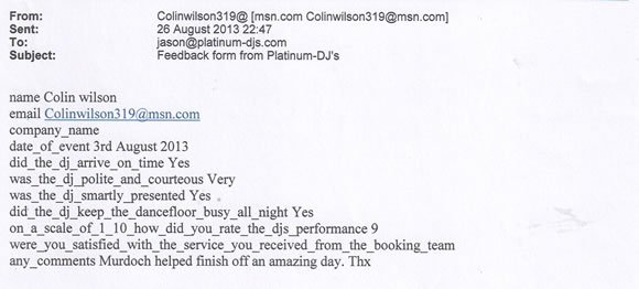 Birthday Party DJ and Disco Hire London - Murdoch Wilson 130803