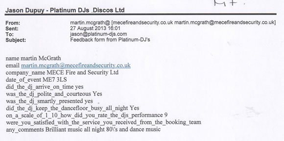 Corporate DJ and Disco Hire - DJ Kit Leonard - Kent 130827