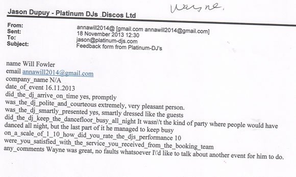 Engagement Party DJ and Disco London - DJ Wayne Smooth 131116