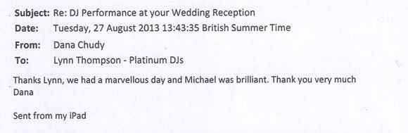 Wedding DJ and Disco Hire London - DJ Michael Davis 130827