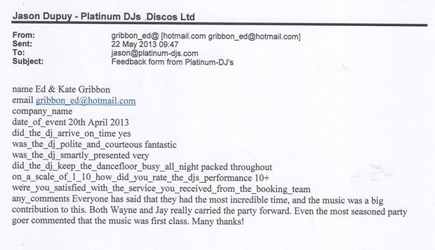Wedding DJ and Disco London Westminster Review - DJ Wayne Smooth