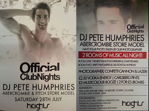 Professional DJ and Model Pete Humphries plays at Heights