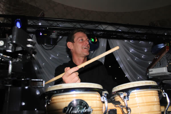 Performing at a Wedding with Jay on Drums the percussionist