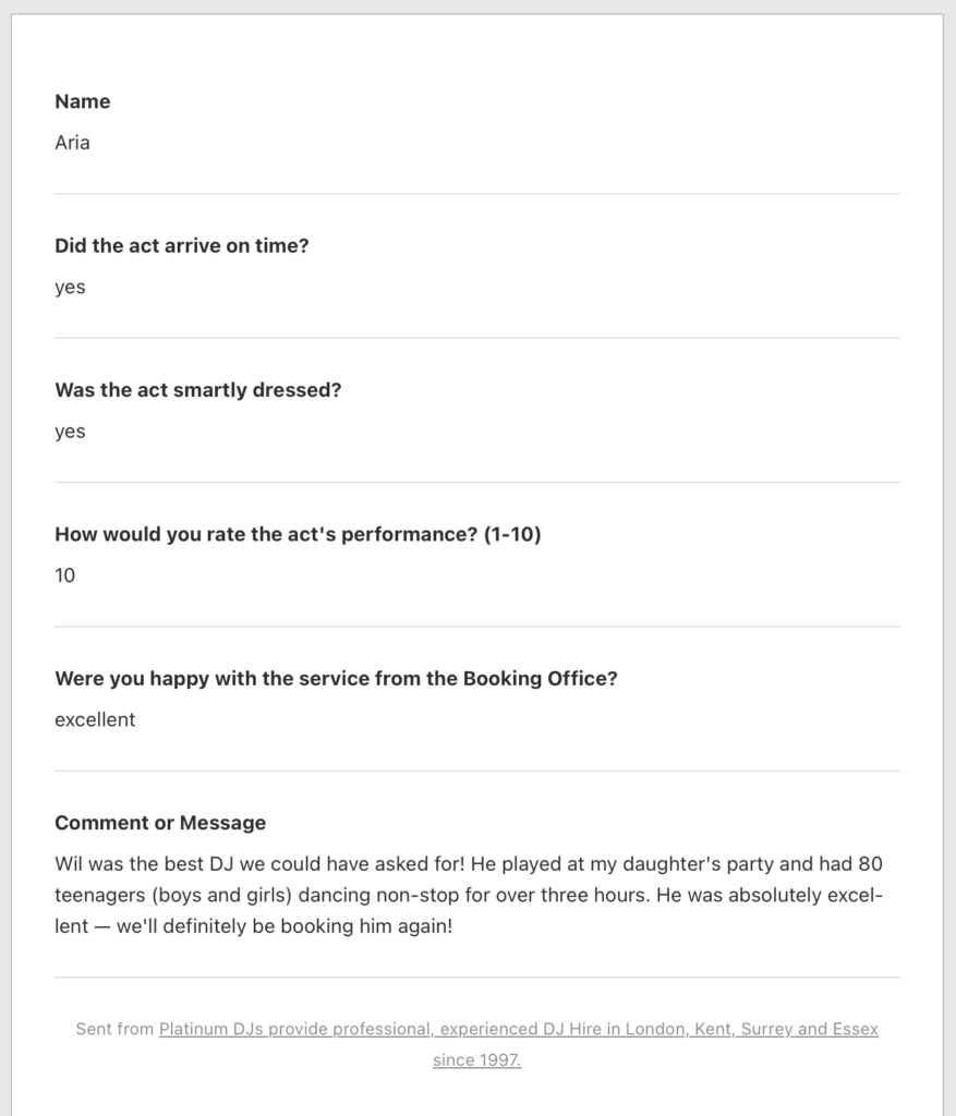 DJ Review for 18th Birthday Party in London with Platinum DJ Wil Johnson.