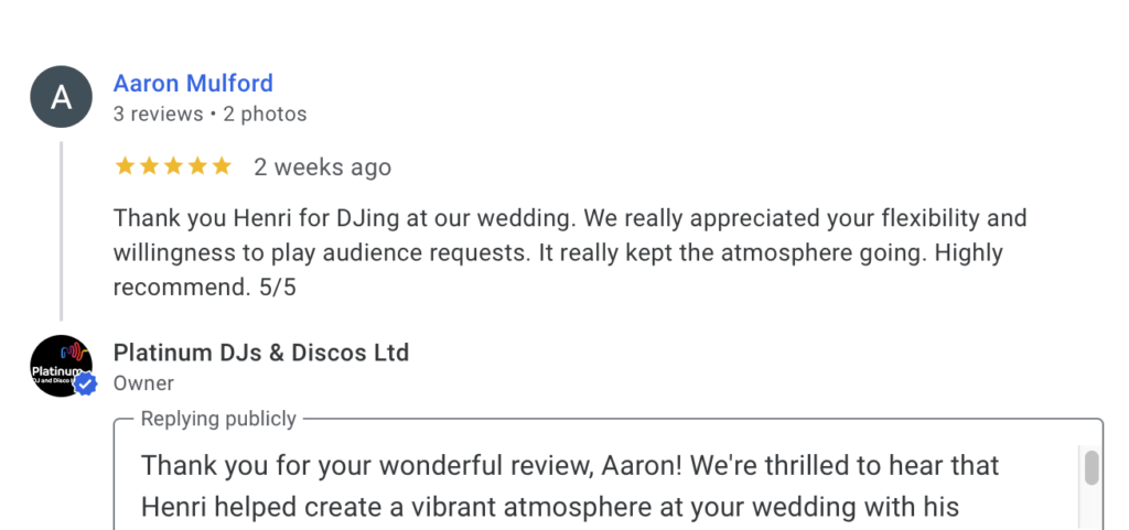 Wedding DJ Review for DJ Henri Cruz at Hengrave Hall in Suffolk - Platinum DJs.