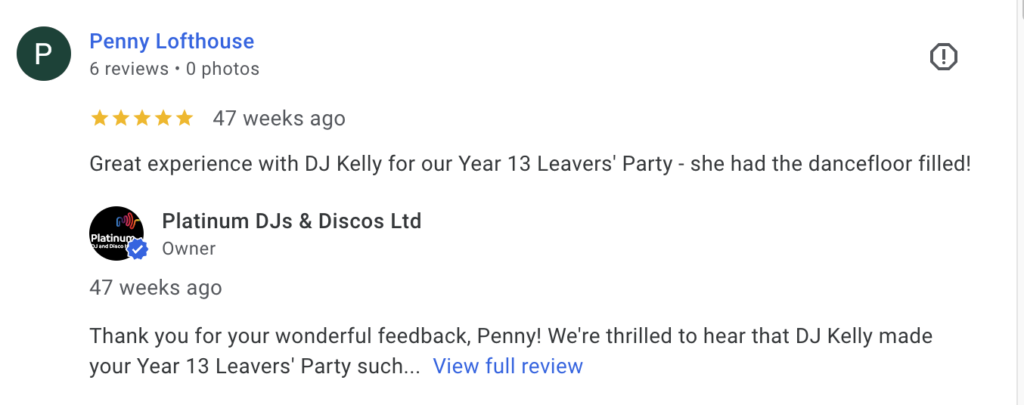 School Prom DJ in Dulwich, London - DJ Reveiw for Kelly D - JAGS School, Dulwich, London.