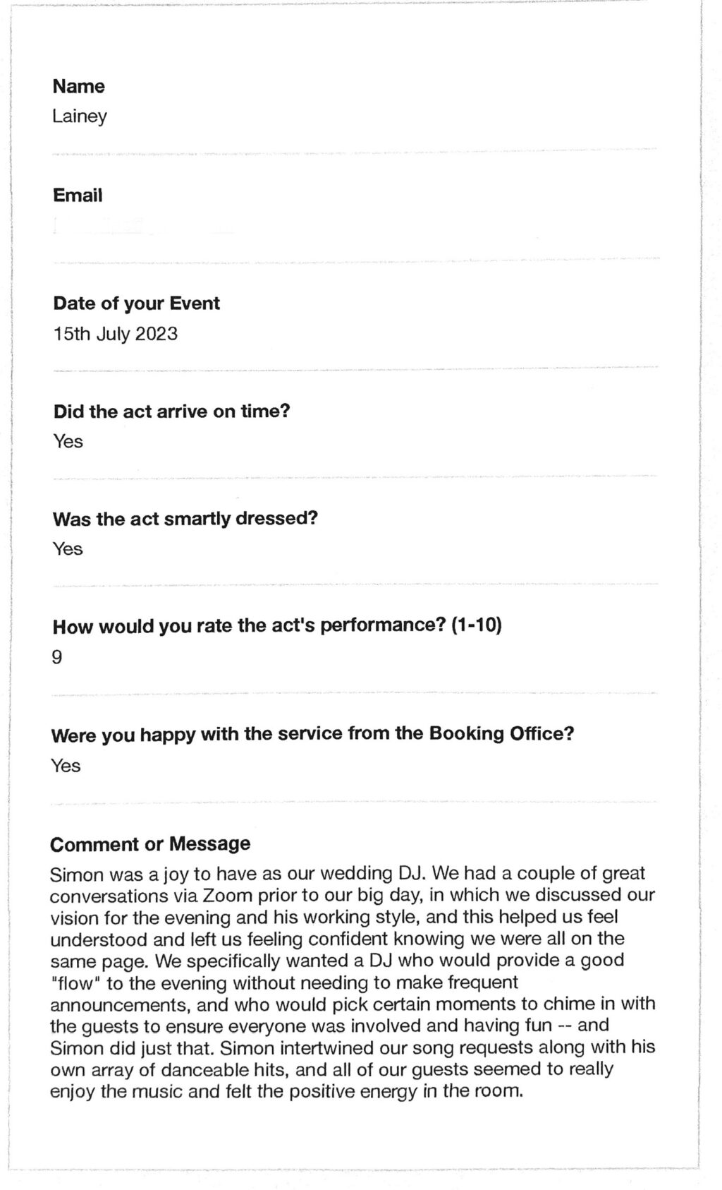 DJ Simon Reviews Platinum DJs provide professional, experienced DJ Hire in London, Kent